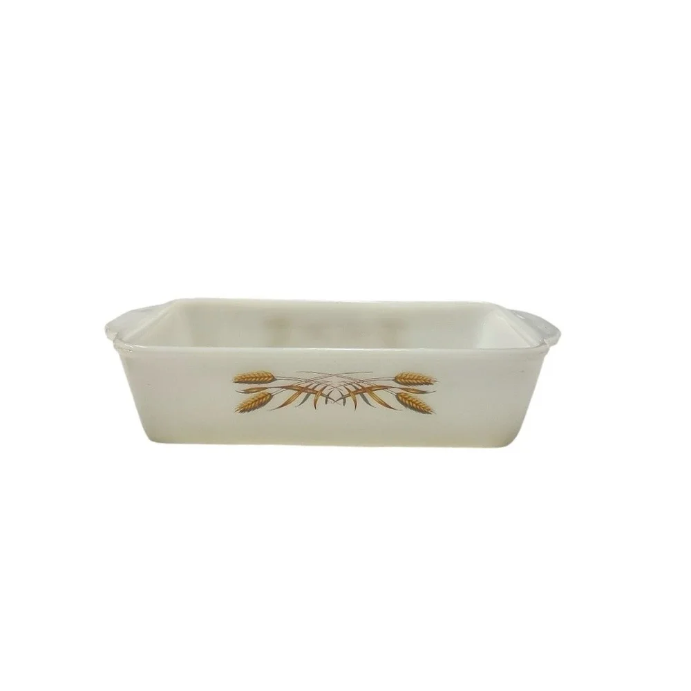 Fire‎ King Golden Sheaves of Wheat 409 Baking Dish Casserole Golden Wheat